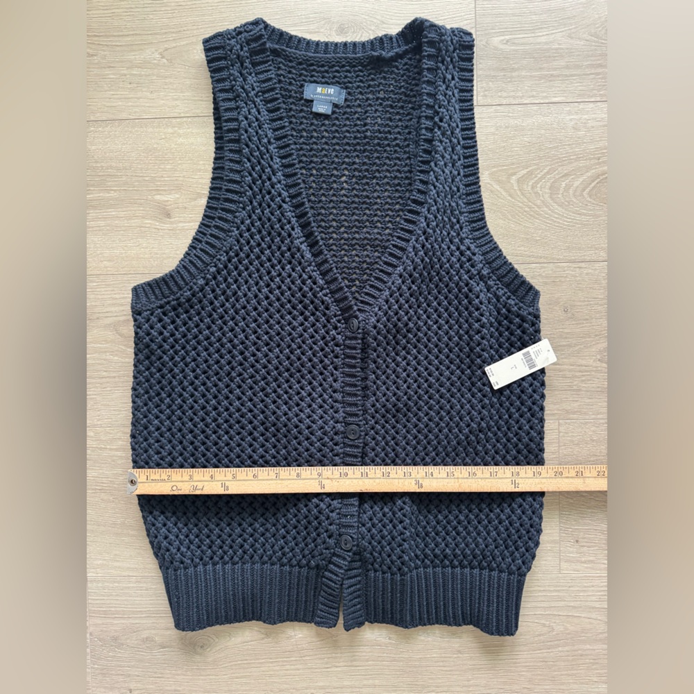 Anthropologie Deep Blue V-Neck Sweater Vest Size Large - Picture 9 of 13